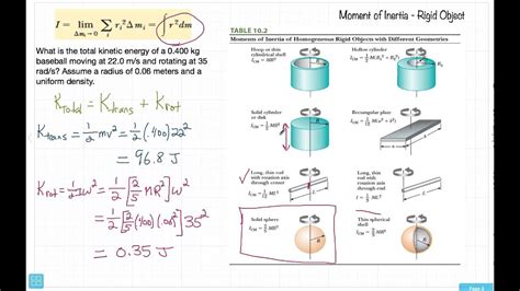 10.4 Moment of Inertia and Rotational Kinetic Energy .